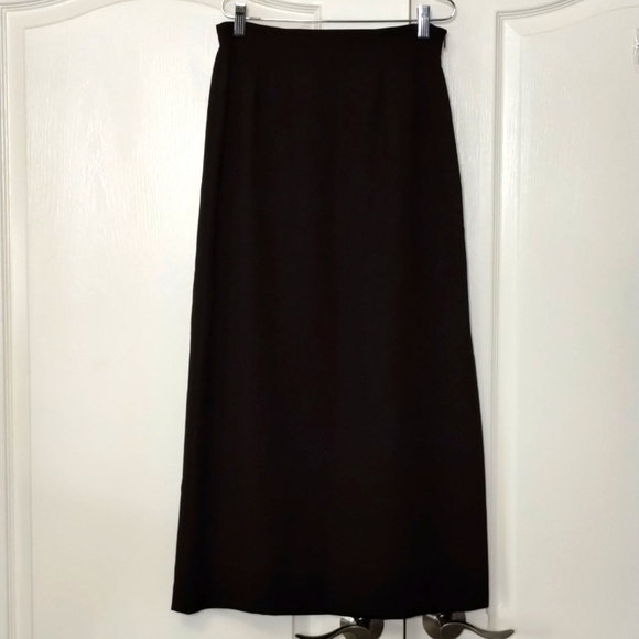 Unbranded dark brown modest size split skirt size 6 side zip vintage - Picture 1 of 12